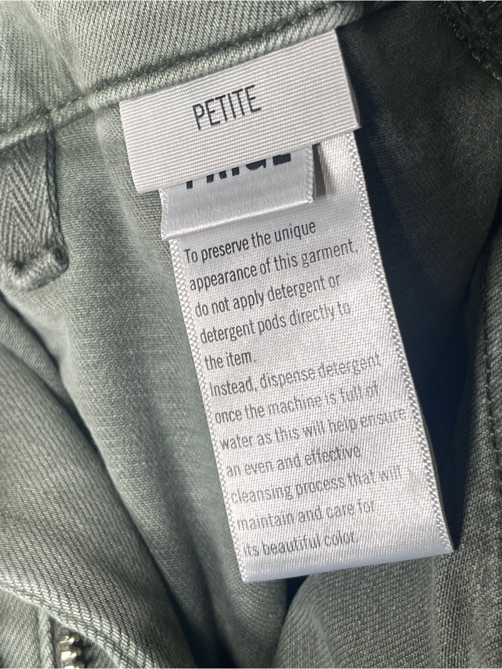 PAIGE petite Mayslie Olive Green Casual jeans - Picture 10 of 14